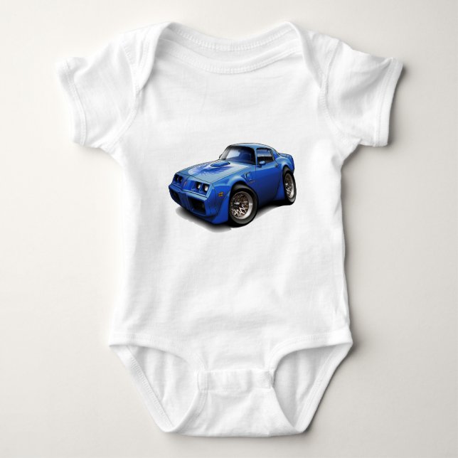 1979-81 Trans Am Blue Car Baby Bodysuit (Front)