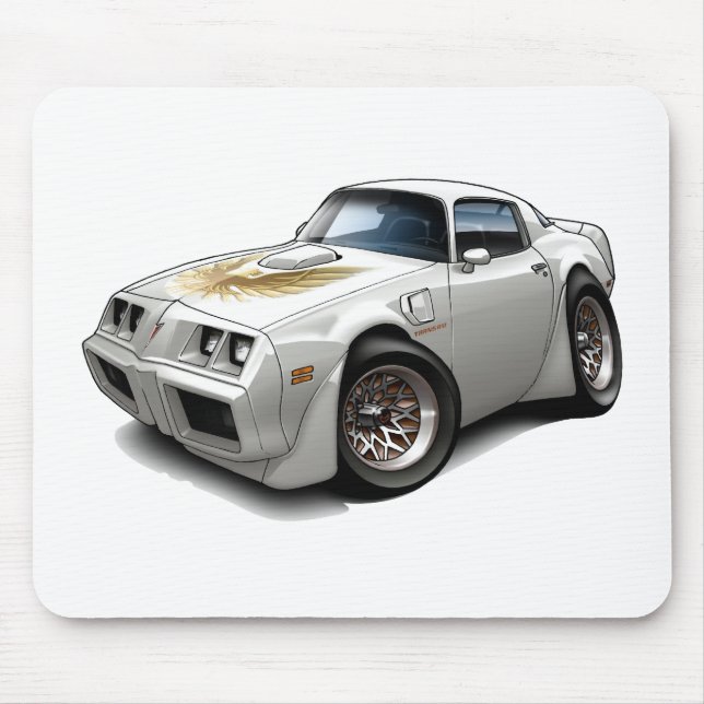 1979-81 Trans Am White Car Mouse Pad (Front)