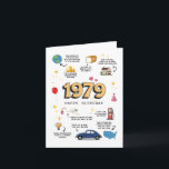 1979 Birthday Card For Husband and Wife<br><div class="desc">Take a Journey back in time to 1979. The Perfect Birthday Card for Mom, Dad, Husband, or Wife Make their birthday unforgettable with a unique card that turns back the clock to 1979! This isn't just a greeting card, it's a time capsule packed with memories, fun facts, and a heartfelt...</div>