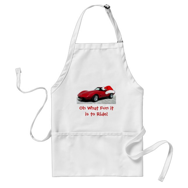1979 Christmas Red Corvette Adult Apron (Front)