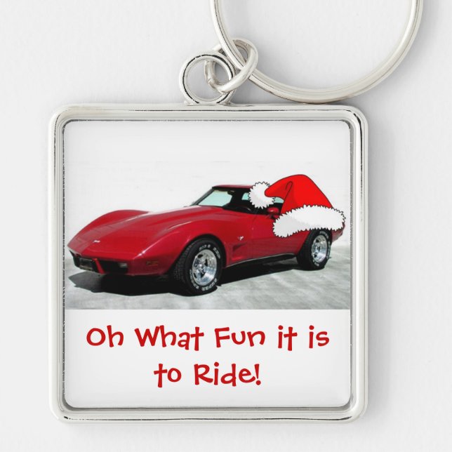1979 Christmas Red Corvette Keychain (Front)