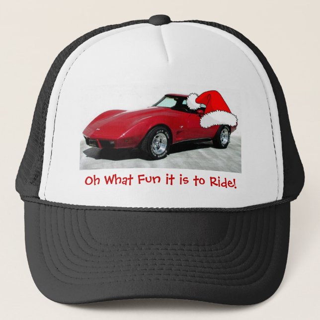 1979 Christmas Red Corvette Trucker Hat (Front)