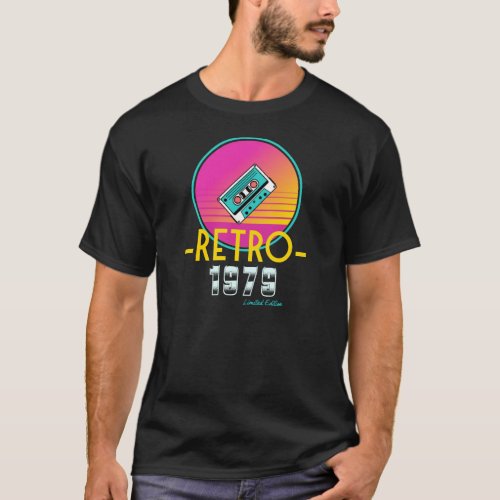 1979 Classic Retro Vintage Sunset Tape Cassette Mu T_Shirt