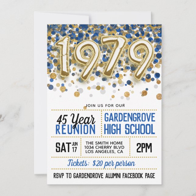 1979 High School College Reunion Invitation (Front)