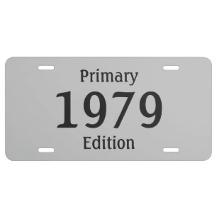1979 Primary Edition (in black) License Plate