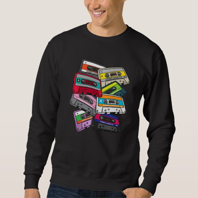 1980 80's Kid Vintage Generation Eighties Cassette Sweatshirt (Front)