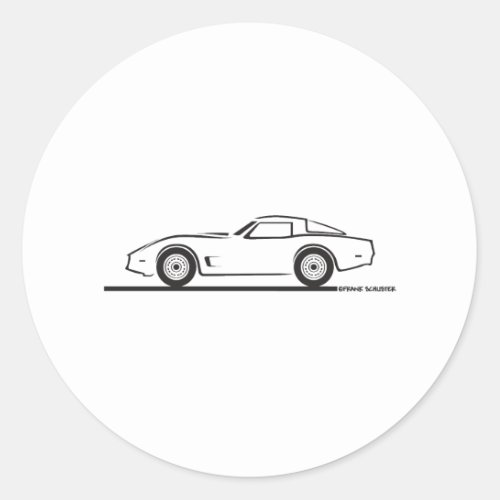 1980_82 Chevrolet Corvette Classic Round Sticker