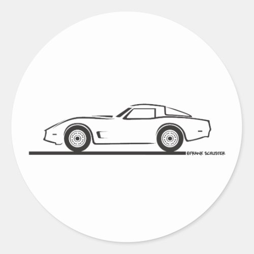 1980_82 Chevrolet Corvette Classic Round Sticker