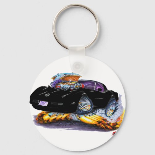 1980_82 Corvette Black Car Keychain