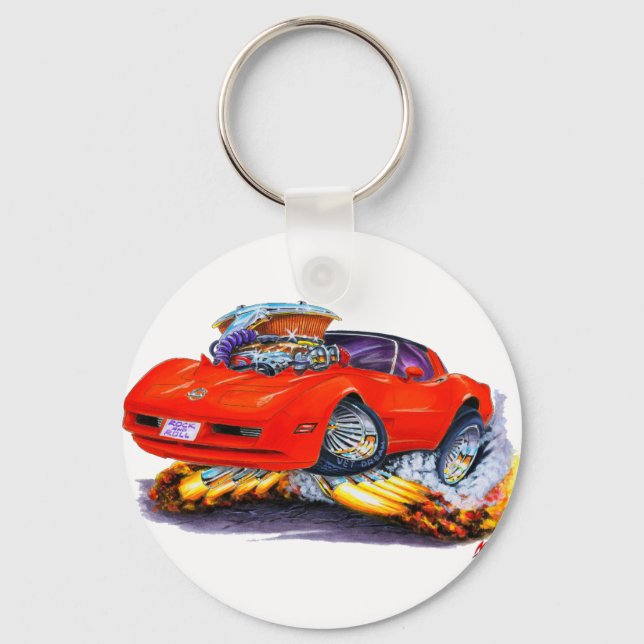 1980-82 Corvette Red Car Keychain (Front)