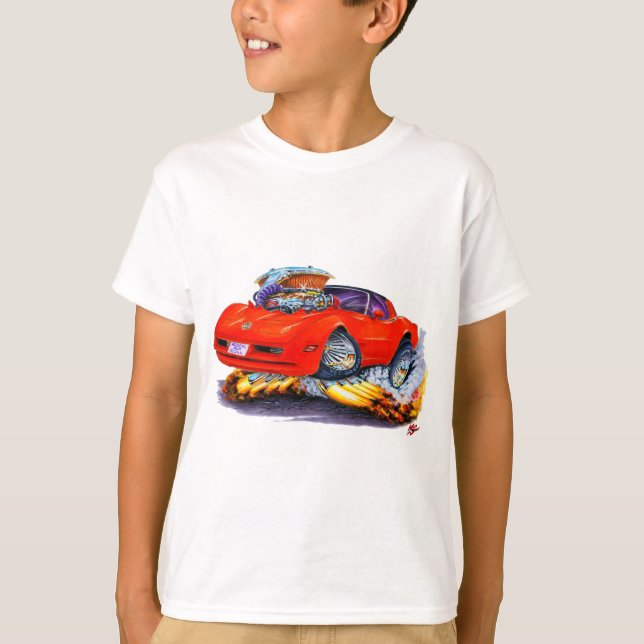 1980-82 Corvette Red Car T-Shirt (Front)
