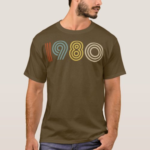 1980 Birth Year Retro Style 1 T_Shirt
