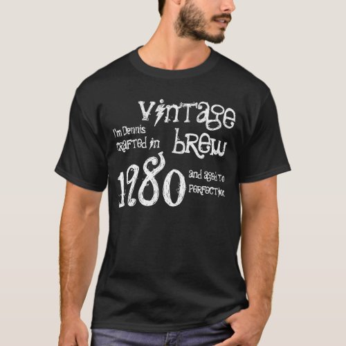 1980 Birthday Year 35th Vintage Brew Custom Gift T_Shirt