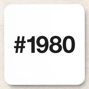 1980 Hashtag 46th birthday 46 years Beverage Coaster