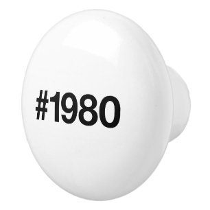 1980 Hashtag 46th birthday 46 years Ceramic Knob