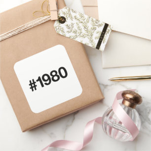 1980 Hashtag 46th birthday 46 years Square Sticker