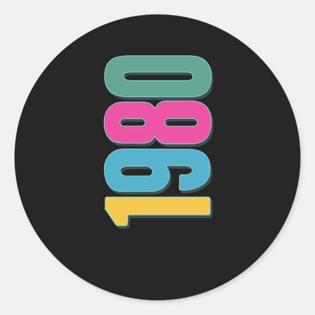 1980 The Best Decade  Classic Round Sticker (Front)