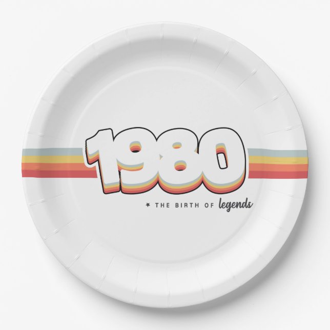1980 The birth of legends Paper Plates (Front)