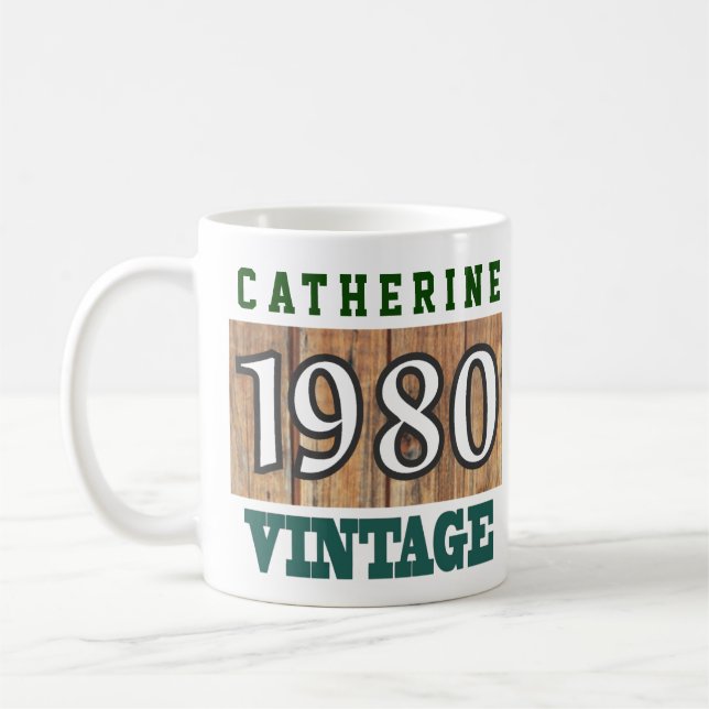 1980 Year of Birth - Birthday Celebration Coffee Mug (Left)