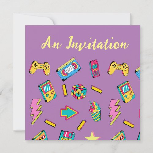 1980s 40th Themed Birthday Invitation