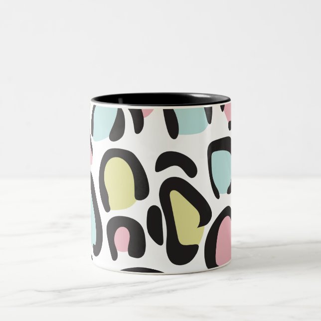 1980s Animal print pattern Two-Tone Coffee Mug (Center)