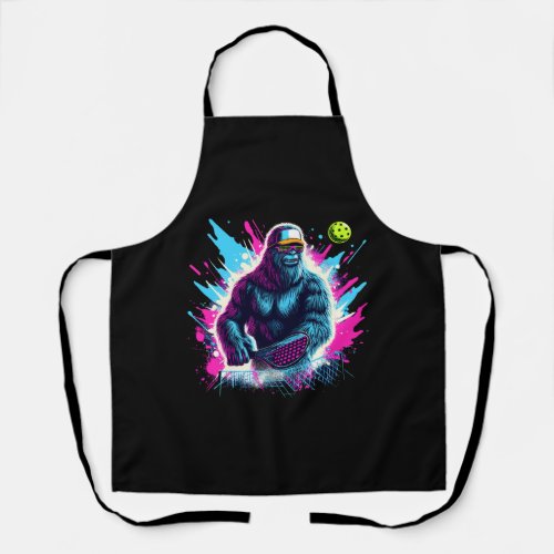 1980s Bigfoot Sasquatch Playing Pickleball  2 Apron