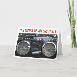 1980s Boombox Birthday or Party Invitation 80s