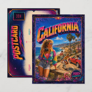1980s California Postcard 80s Retro
