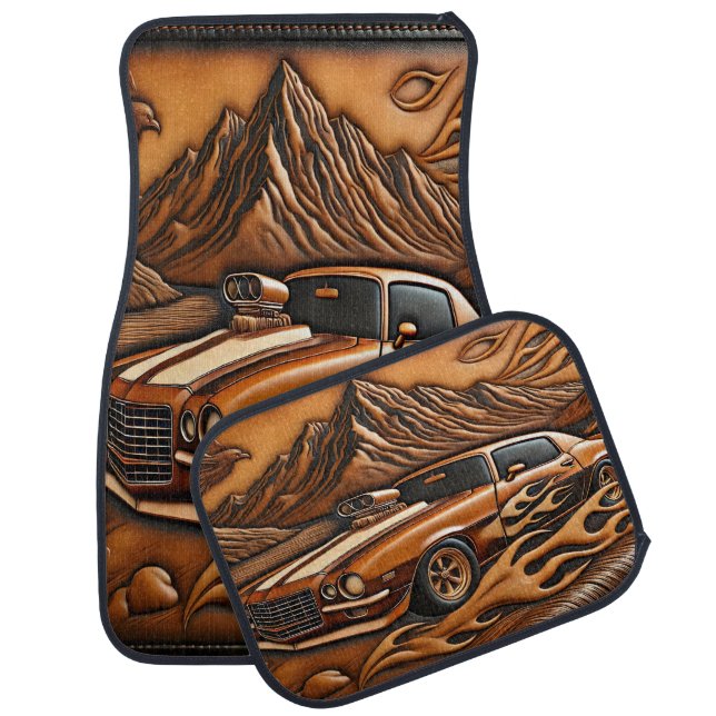 1980s Car on Dreamy Roads Floor Mat (Set)