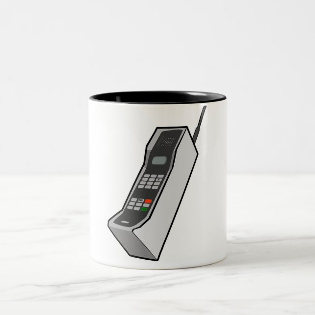 1980s Cellphone Two-Tone Coffee Mug (Center)