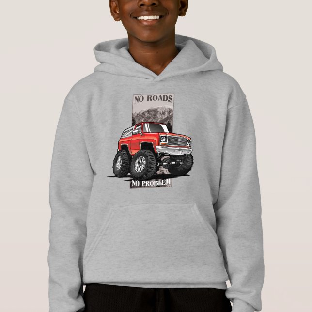 1980s Chevy Blazer 'No Roads' Design Hoodie (Front)