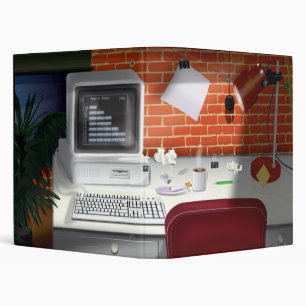 1980s Classic Office with Computer 3 Ring Binder