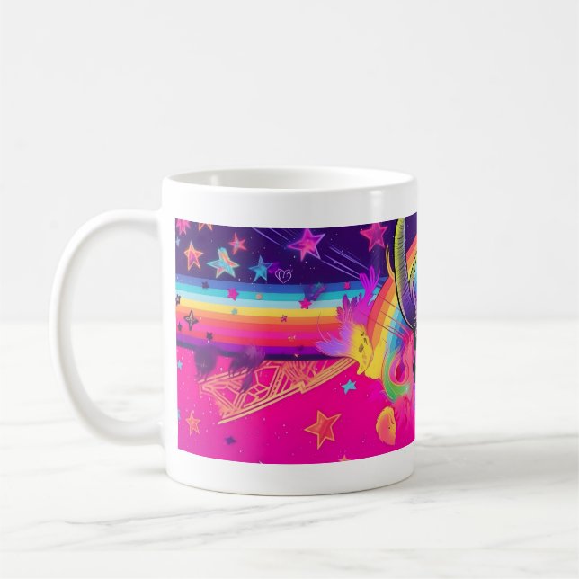 1980s Colorful Baphomet Witch Coffee Mugh Coffee Mug (Left)