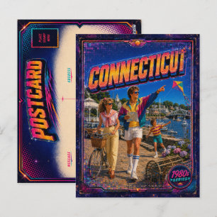 1980s Connecticut Postcard 80s Retro
