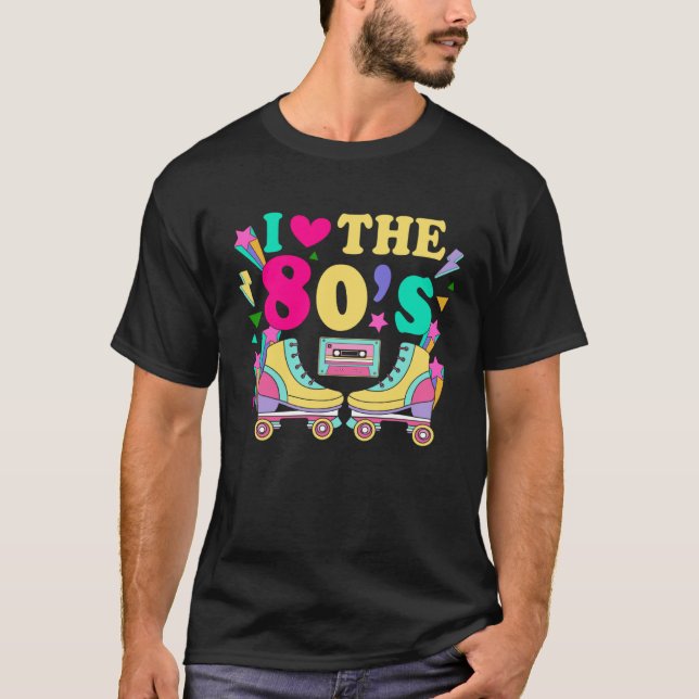 1980s Fashion Heart 80s Theme Party Outfit Ninetie T-Shirt (Front)