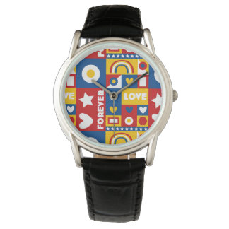 1980s Forever Love Pop Art Design Watch