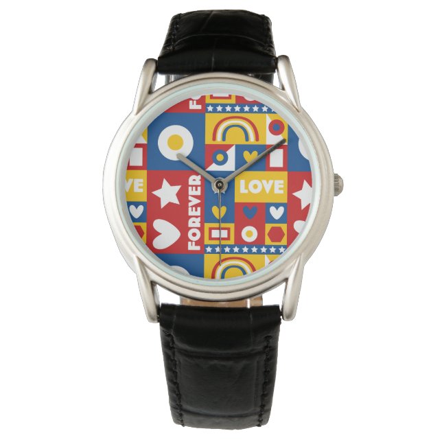 1980s Forever Love Pop Art Design Watch (Front)