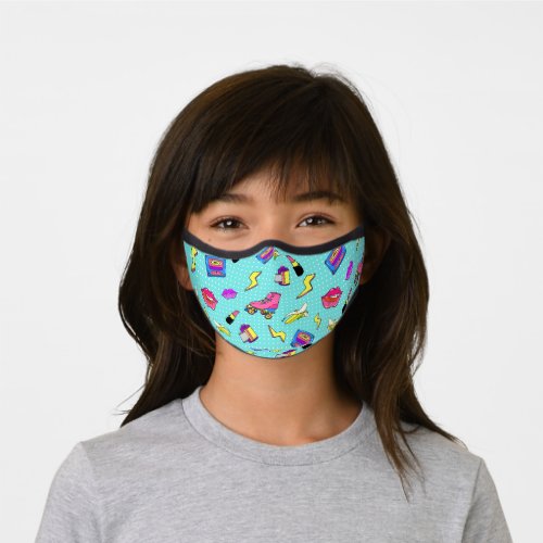 1980s Fun Neon Pattern Premium Face Mask