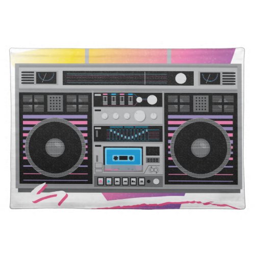 1980s ghetto blaster boombox placemat