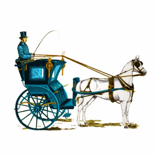 1980s Horse and Carriage Statuette