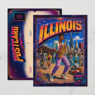 1980s Illinois Postcard 80s Retro