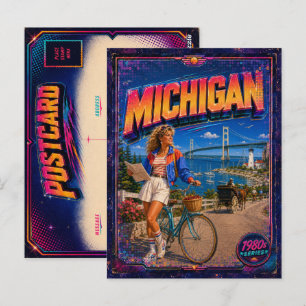 1980s Michigan Postcard 80s Retro