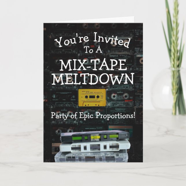 1980s MixTape Meltdown Epic Party Invitation (Front)