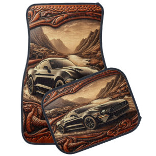 1980s Muscle Car in Scenic Drive Floor Mat