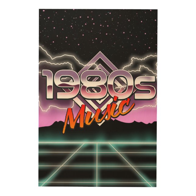 1980s Music Wood Wall Art (Front)