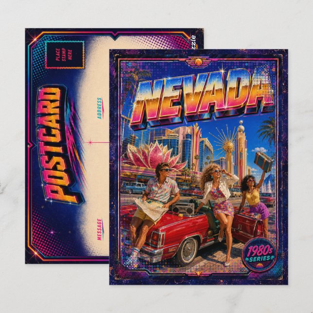 1980s Nevada Postcard 80s Retro (Front/Back)