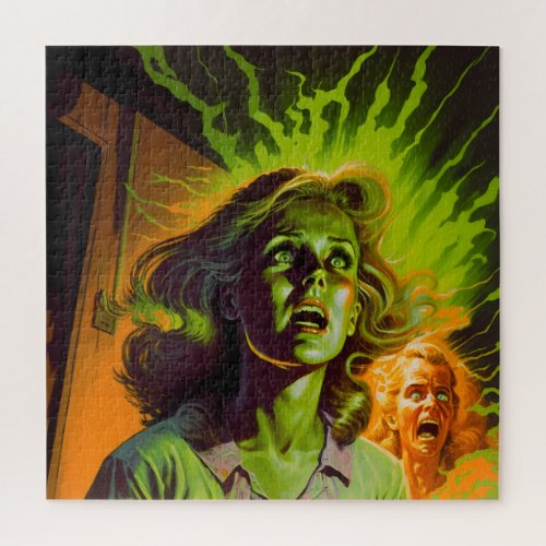 1980s Pulp Horror Comic Cover Artwork Retro Jigsaw Puzzle