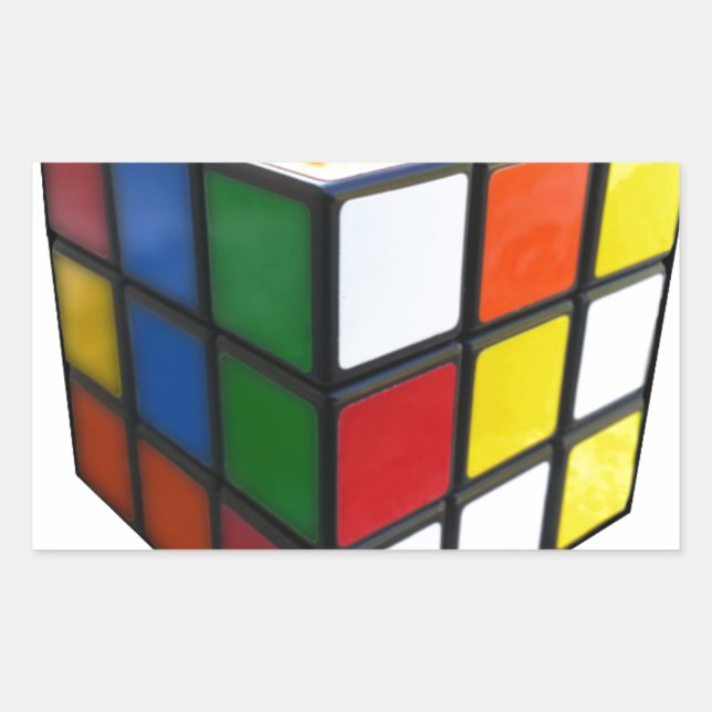 1980's Puzzle Cube Rectangular Sticker (Front)