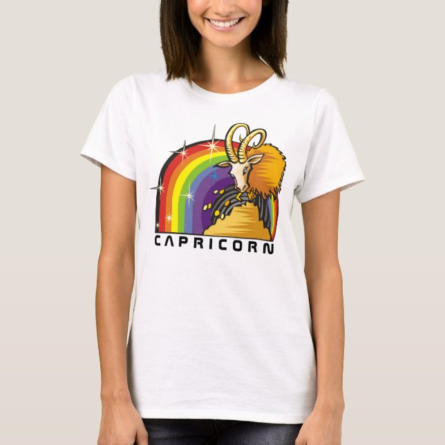 1980s Rainbow with Capricorn Goat T-Shirt (Front)