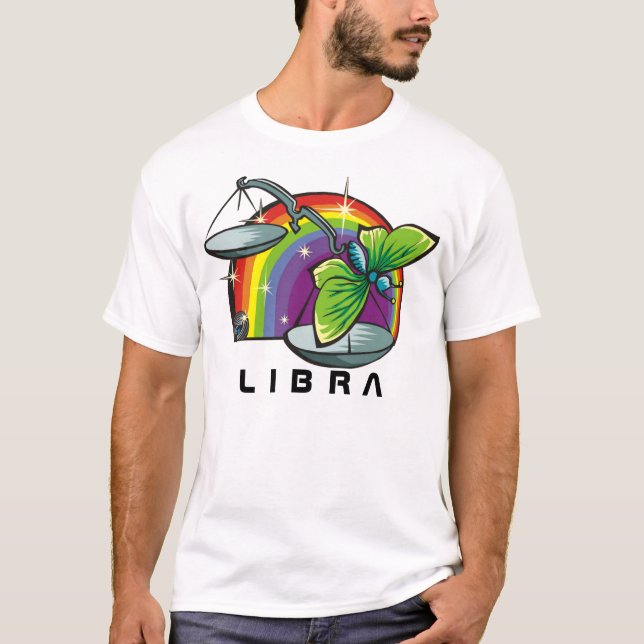 1980s Rainbow with Libra Scales T-Shirt (Front)